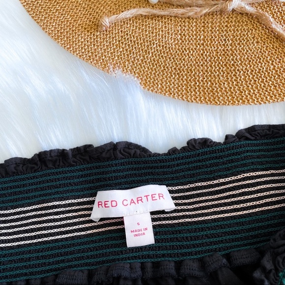 Red Carter Ric Rac Off The Shoulder Cropped Crop Top Paloma Ruffle Embroidered - Picture 7 of 14